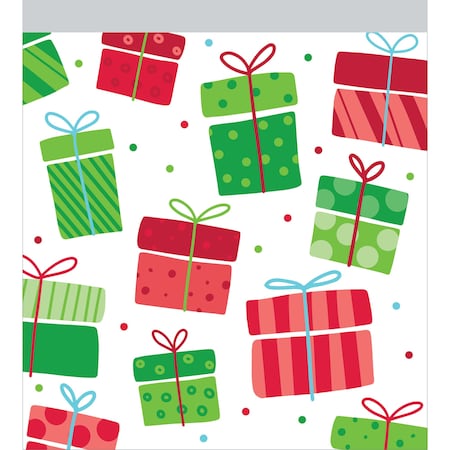 Creative Converting 7" x 6.25" Christmas Presents Favor Bags with Zipper PK120, 120PK 357336